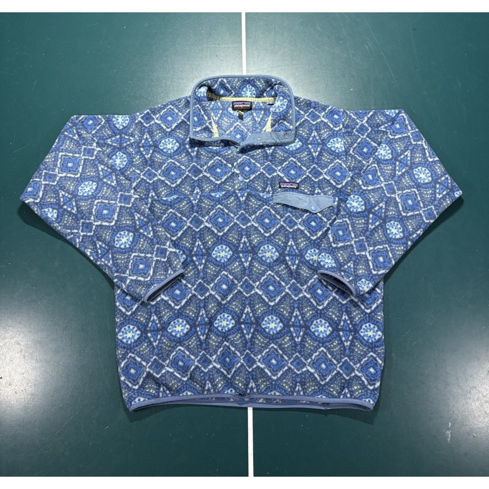 Patagonia Synchilla Snap-T Fleece Pullover Honeycomb Stone Blue Men's Large